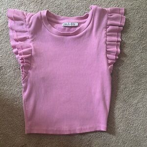 ZARA pink ruffle tank top